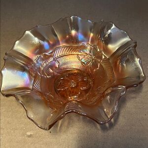 Iridescent Floral Glass Bowl